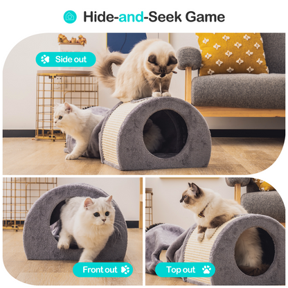 Mewoofun Cat Tunnel Cat Bed Toys Soft Comfortable Multifunction