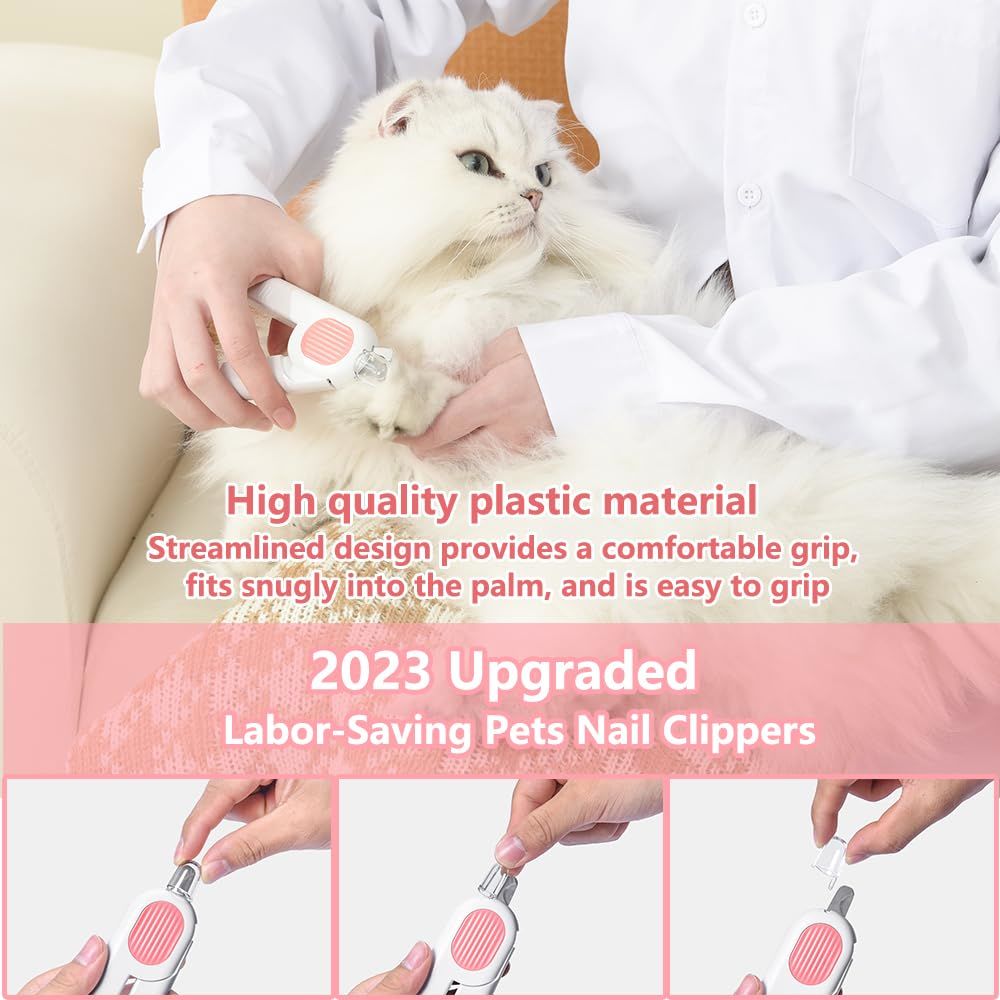 Dog And Cat Nail Clippers, Pet Nail Trimmers With LED Light, And